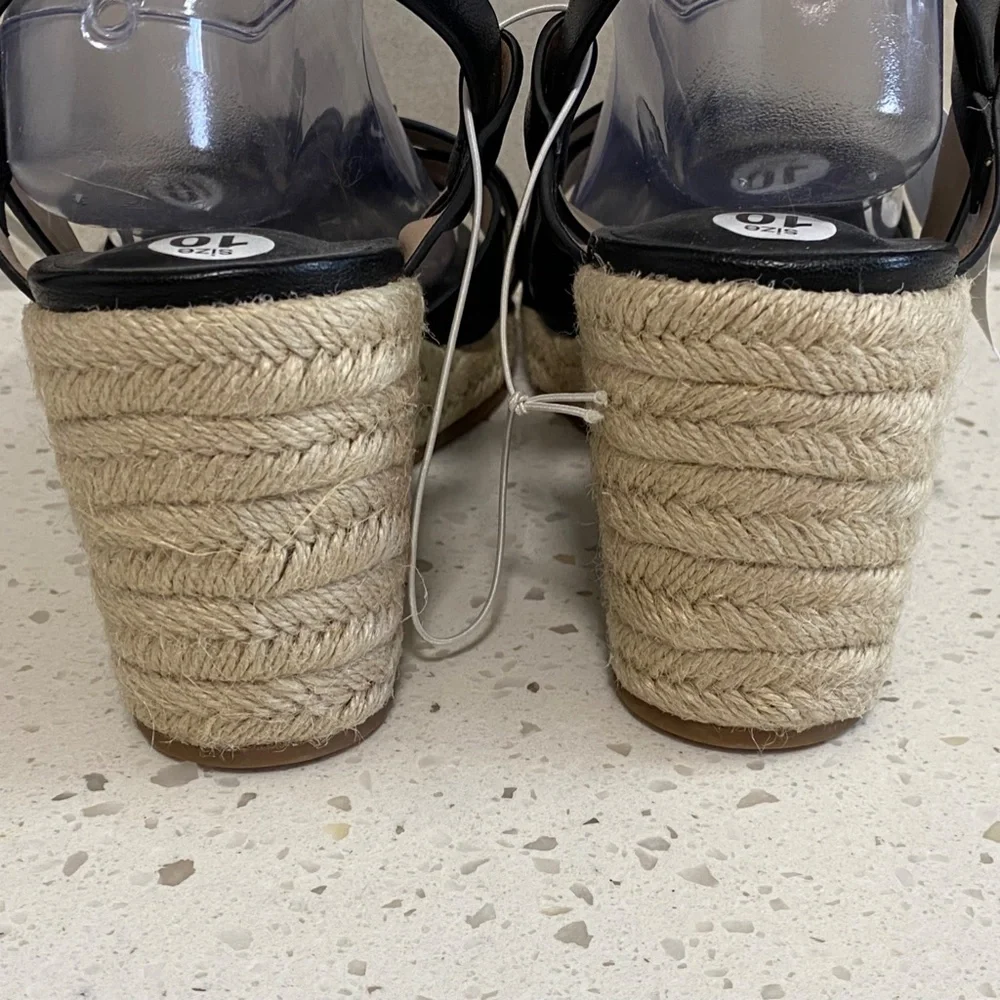 NWT Market & Spruce Black Wedge Sandals